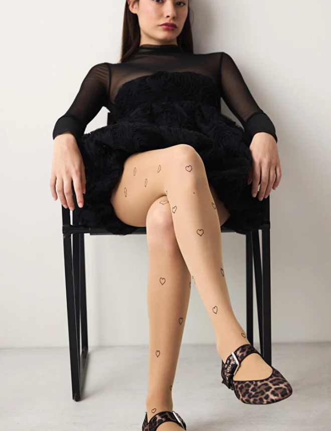 PCL033PK25IY Զուգագուլպա HEART TATTOO KLT. FAHION