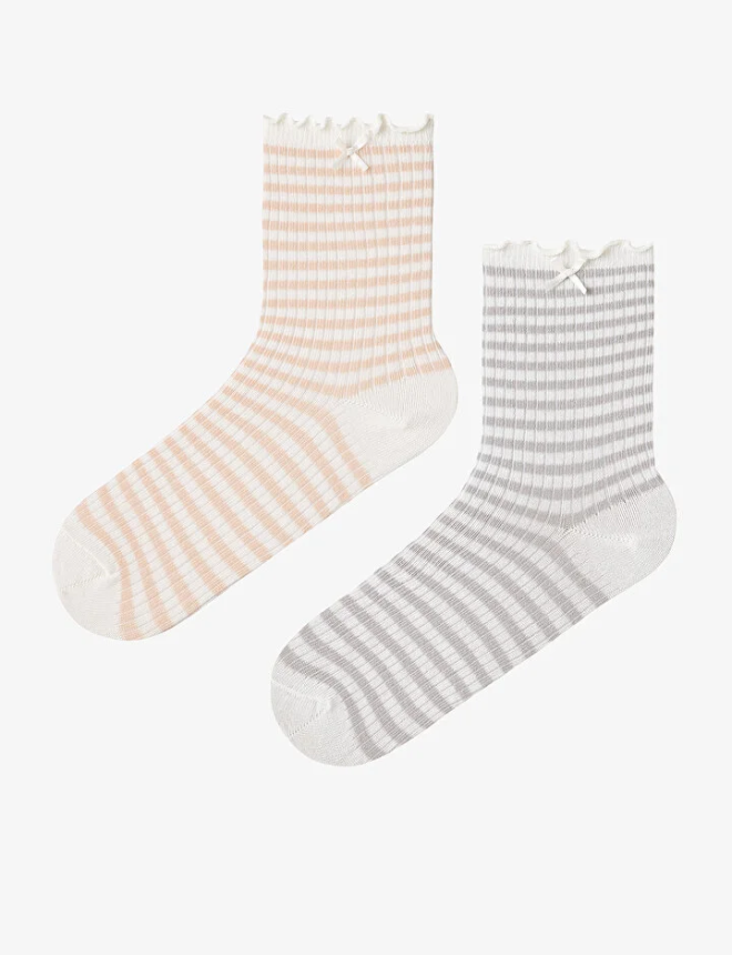 PHABR0B226IY Գուլպա 2 զույգ FRILL STRIPE 2LI SKT