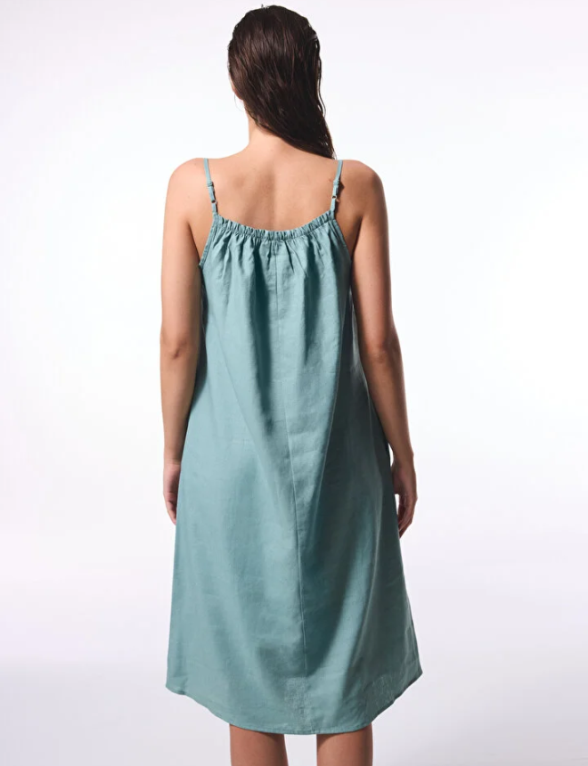 PL33QJQS25IY Շրջազգեստ անթև ծովափնյա  NATURAL ELBISE FASHION