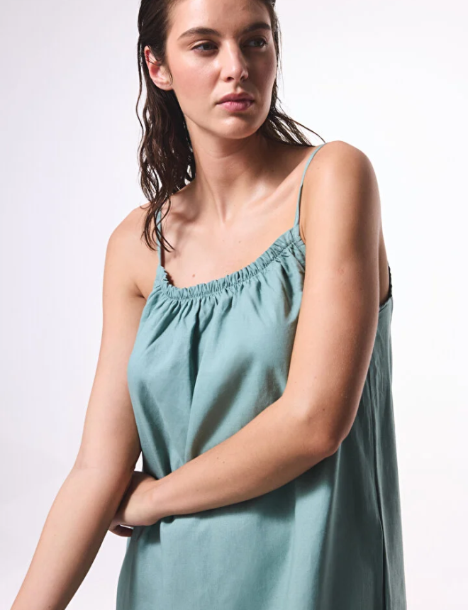 PL33QJQS25IY Շրջազգեստ անթև ծովափնյա  NATURAL ELBISE FASHION