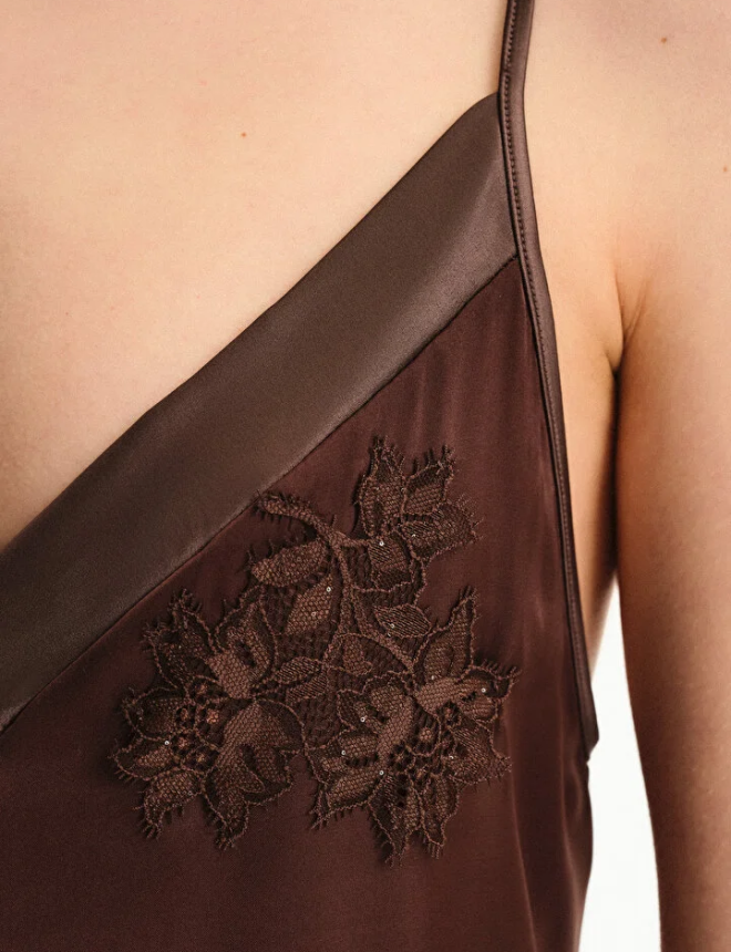 PLU31ZYJ26IY Կոմբինիզոն անթև  SATIN CHIFFON TEDDY