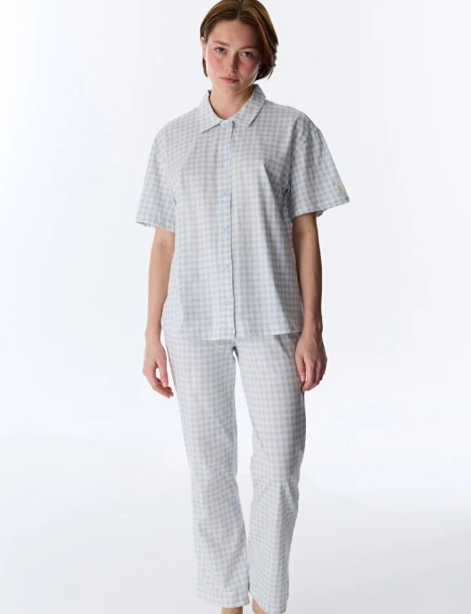 Short-Sleeve Shirt and Pants Pajama Set