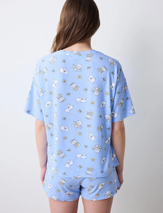 PNJO5A7825IY Գիշերազգեստ շապիկ կիսաթև BOWTIFUL PRINTED SS T-SHIRT FAHION