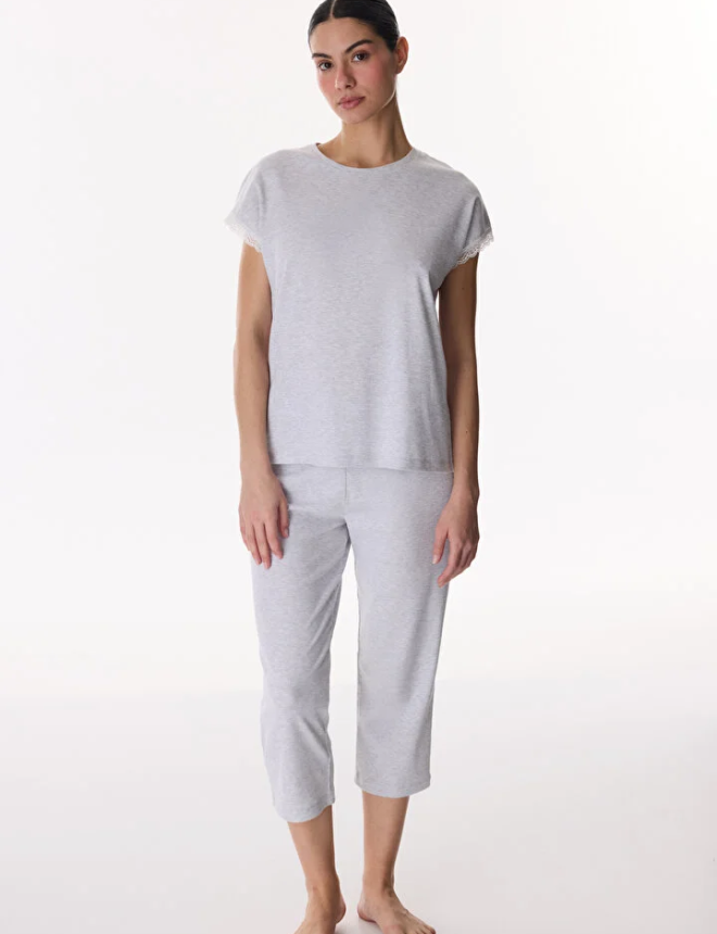 PNZJXELC26IY Գիշերազգեստ շապիկ կիսաթև և կապրի  CHLOE GREY SS KAPRI SET